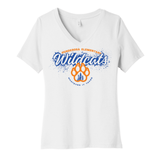 Ponderosa Paw Ladies V-Neck T-Shirt