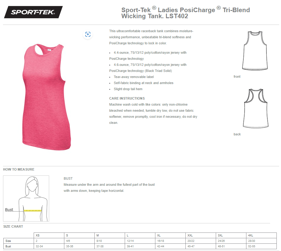 LC Tiger Tennis Ladies Tank