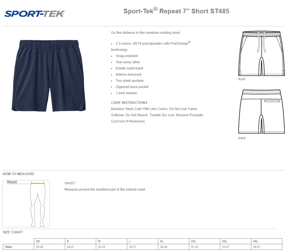 Titan Boys Tennis Uniform Shorts - Required for Varsity and JV